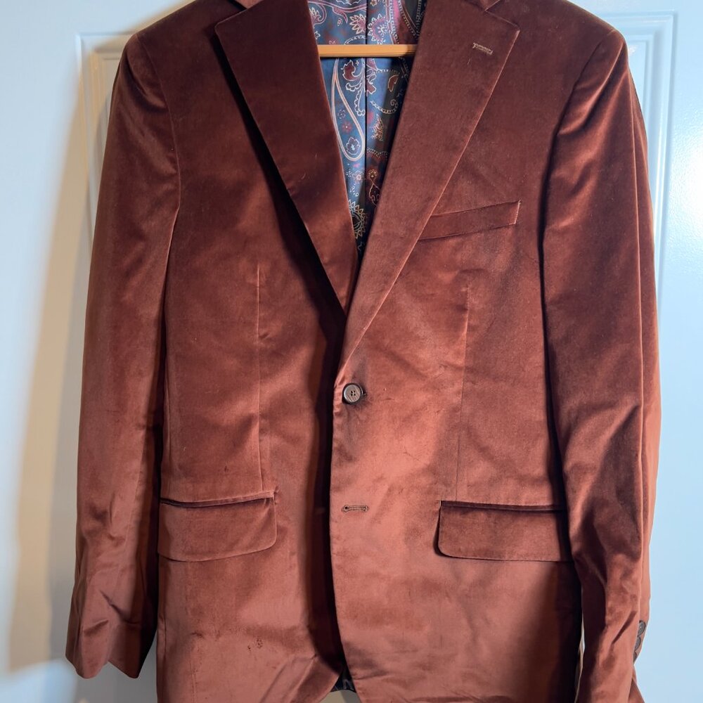 Tallia Dark Rust Velvet Blazer 38R